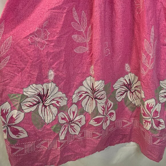 Vintage Anatomy Richards Pink & White Floral Mumu Dress w/ Pockets Size 2X - Picture 6 of 8